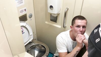 On the train took me to the toilet and fucked me in the mouth