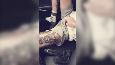 Horny Car Fun With Tattooed Lad