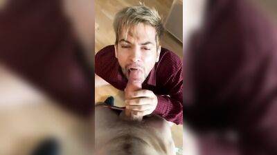 worker sucked his employer, cum in mouth and stomach - @cris_adult