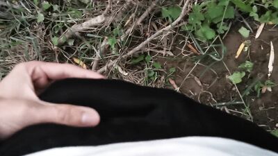 Twink gets a blowjob outdoors