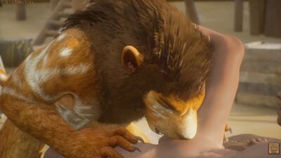 Lion Furry Knotting Twink Guy (Gay Furry)