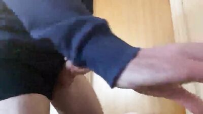 Working from home and horny- masturbating my big cock to cumshot