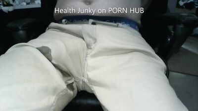 Cum Through Jeans Hands Free. Lots of Precum
