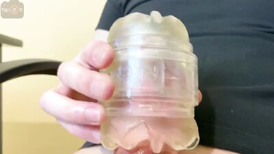 Guy Cumming twice with Fleshlight while Dirty Talking and Moaning - Close up Big Dick Orgasm - 4K