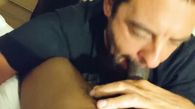 Sleazy Faggot Worshipping That Louisville Slugger Black Cock Like A Boss