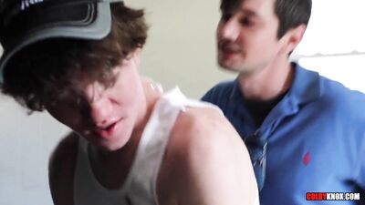 Colby Chambers Dicks Down Sexy Gay Country Boy Mechanic Right Through his Wranglers!! RAW