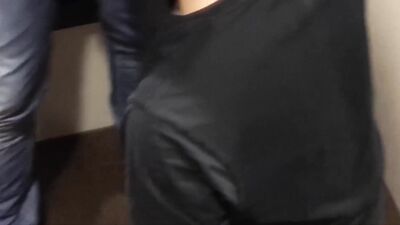 Sucking and jerking eachother in a dressing room with cumshot