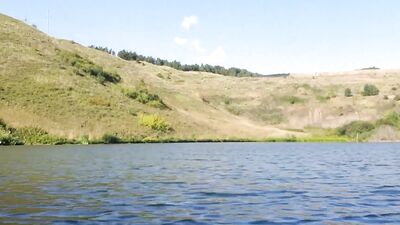 Russian boy swimming on the lake humiliates and smacks a virtual fag