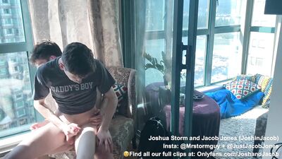 Skater Boy Twink sits on Older Jock's Cock and get the Cum Fucked Out of Him, Verbal, Step, Big Dick