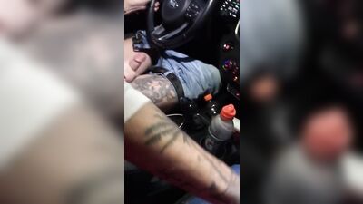 Jerking each other off on the highway for truckers