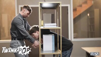 TWINKPOP - Finn Harding Fucks Both His Professor Michael Boston And Troye Dean On The Table