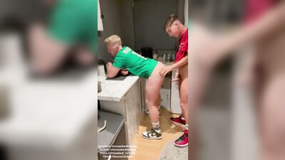 Twink bent over and pounded bareback