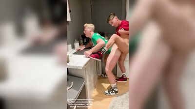 Twink bent over and pounded bareback