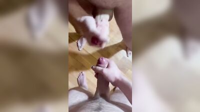 Asked a friend to cum on my dick