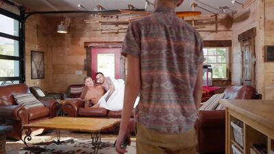 NextDoorFilms - Tatted Hunk Banged By 2 College Bros