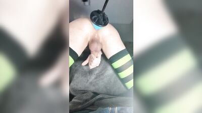 cumming while getting my hole wrecked by the machine