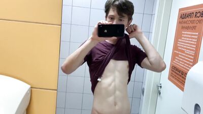 Hot boy Jerkin Off in Toilet at Gym (RISKY)/ Almost caught ! /Hunks /Cute