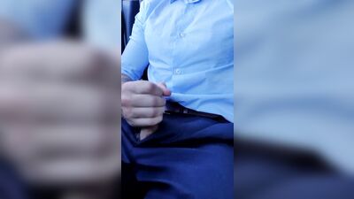 Hot daddy, cums all over his suit in public car park