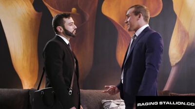 Harnessed Intern Rails HR Hunk - Isaac X, Drew Valentino - RagingStallion