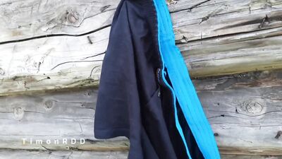 Village boy doused himself with water in the morning and released the accumulated cum on his boxers