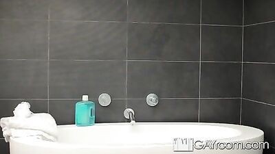 Gay Porn - Intense Anal Sodomy with a Hunky Guy, Cum-filled Butt Examination and Sexy Bathroom Encounter