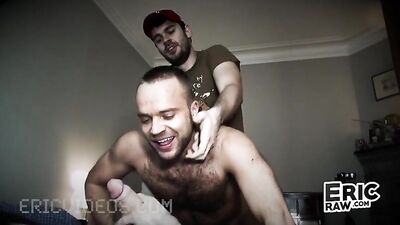 Bareback Threesome with Cock in Mouth and Ass - Gay Porn Video