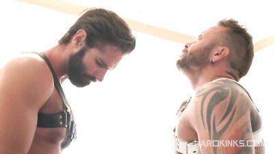 Gay Porn: Muscle vs Slave - Hardcore Double Anal Sex with Spanish Slaves