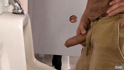 Watching the Dude in the Mens Room - A Gay Porn Video Featuring Kirk Cummings and Robert Van Damme