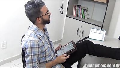 Office Internship: Lube Job Under the Desk with a Young Latino