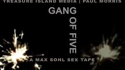 Blonde Bitch Gets Slammed by 6 Dudes in a Gangbang