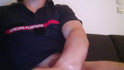 Firefighter Safe-Cracker Strokes His Cock on Webcam