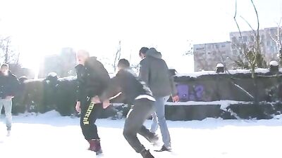 Winter Orgy: Raw and Rugged in the Snow!