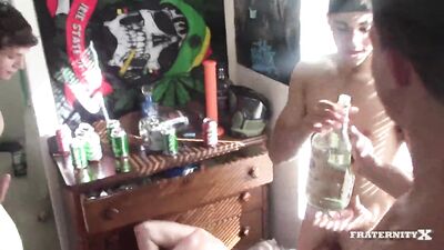 Bareback Gangbang: The New Guys Ass Gets Destroyed by the Brotherhood