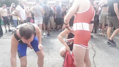 Street Banging: Gay Porn Festival Rimming and Public Exhibition