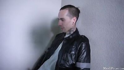 Hipster Sucking and Long Hair Fetish in Leather Gear