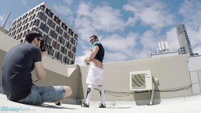 Footballers Hot Body on Display in New York City Rooftops - Gay Porn Video