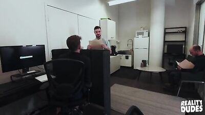 Office Orgy - The Suck-Off with the Receptionist in Front of a Crowded Waiting Room