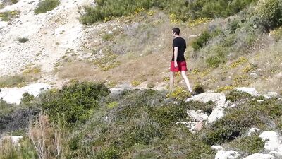 Cruising on the Beach - Double Ejaculation: Amateur Male Exhibitionist Masturbates and Cums Twice
