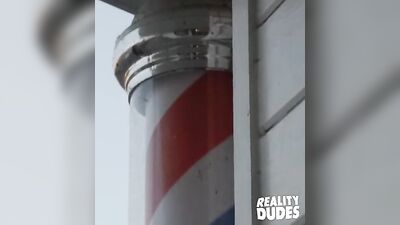 Gay Porn: The Barber Sucks Clients Cock in His Salon