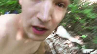 Forbidden Forest Fling: Young Budding Twink Encounter in the Wild