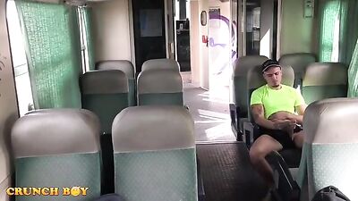 Gay Train Exhibition: Risk-Taking Oral Sex Encounter with a Surprised Straight Man!