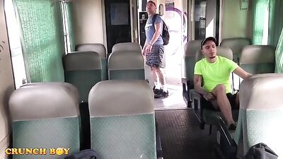 Gay Train Exhibition: Risk-Taking Oral Sex Encounter with a Surprised Straight Man!
