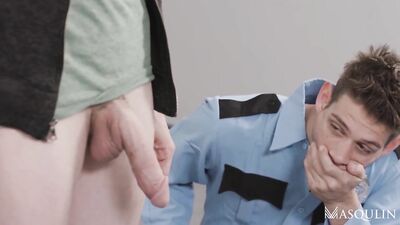 Anal Examination: Airport Security Officer Jack Hunter Gets Plugged By Passengers Metal Dildo