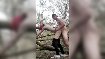 Forest Lust - Young Jogger Gets Creamed in the Woods by an Unknown Stranger