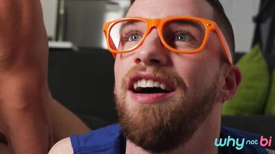 Gay Porn Night In: Tattooed Hottie and Muscular Beau Get a Little Help From Their Brother-In-Law