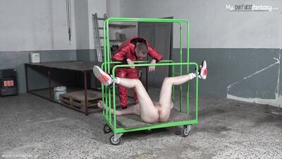 Caged and Dominated by a Lesbian Domme - Master Aarons Submissive Slave