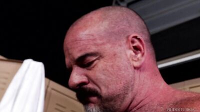 Musclebound Daddy and Son Bond in the Gym Locker Room