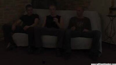 Real Brothers Get It On Together: Three Brothers Go Wild in a Mutual Jerking Contest!