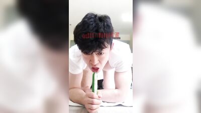 Asian Swing to Sketches: Chinese Basketball Player Masturbating with His Sneakers
