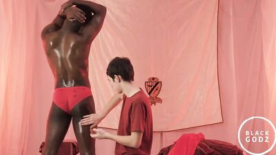 Black Bodybuilders Personal Trainer: A Young Mans Service for a Muscular Athletes Body Worship